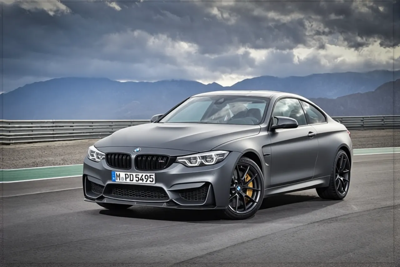 La BMW M4 d'exemple rendue en Satin Dark Grey