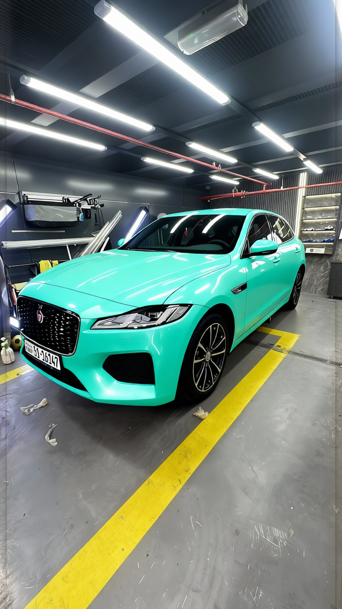 Your car rendered in Super Gloss LB Tiffany Blue gloss wrap