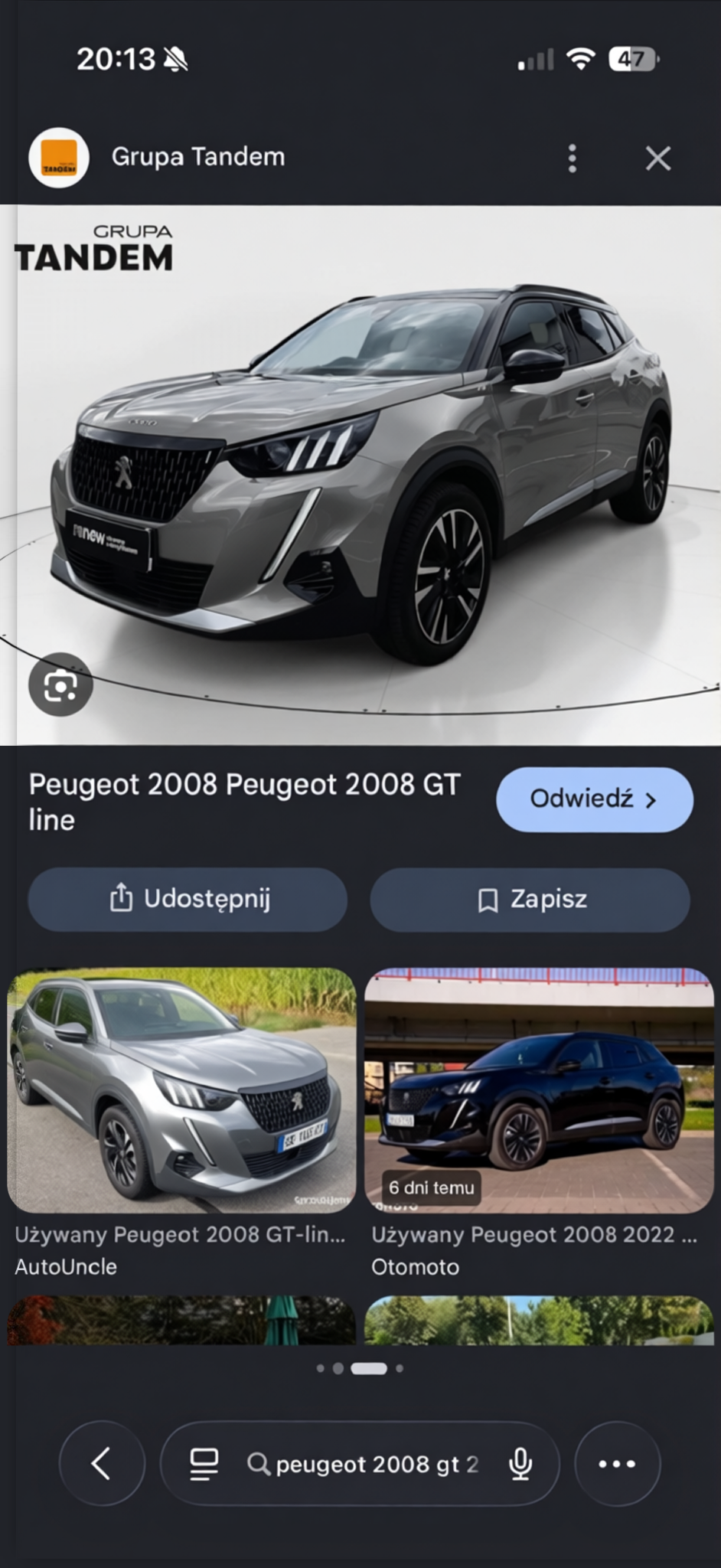Peugeot 2008 rendered in Nardo Grey gloss paint