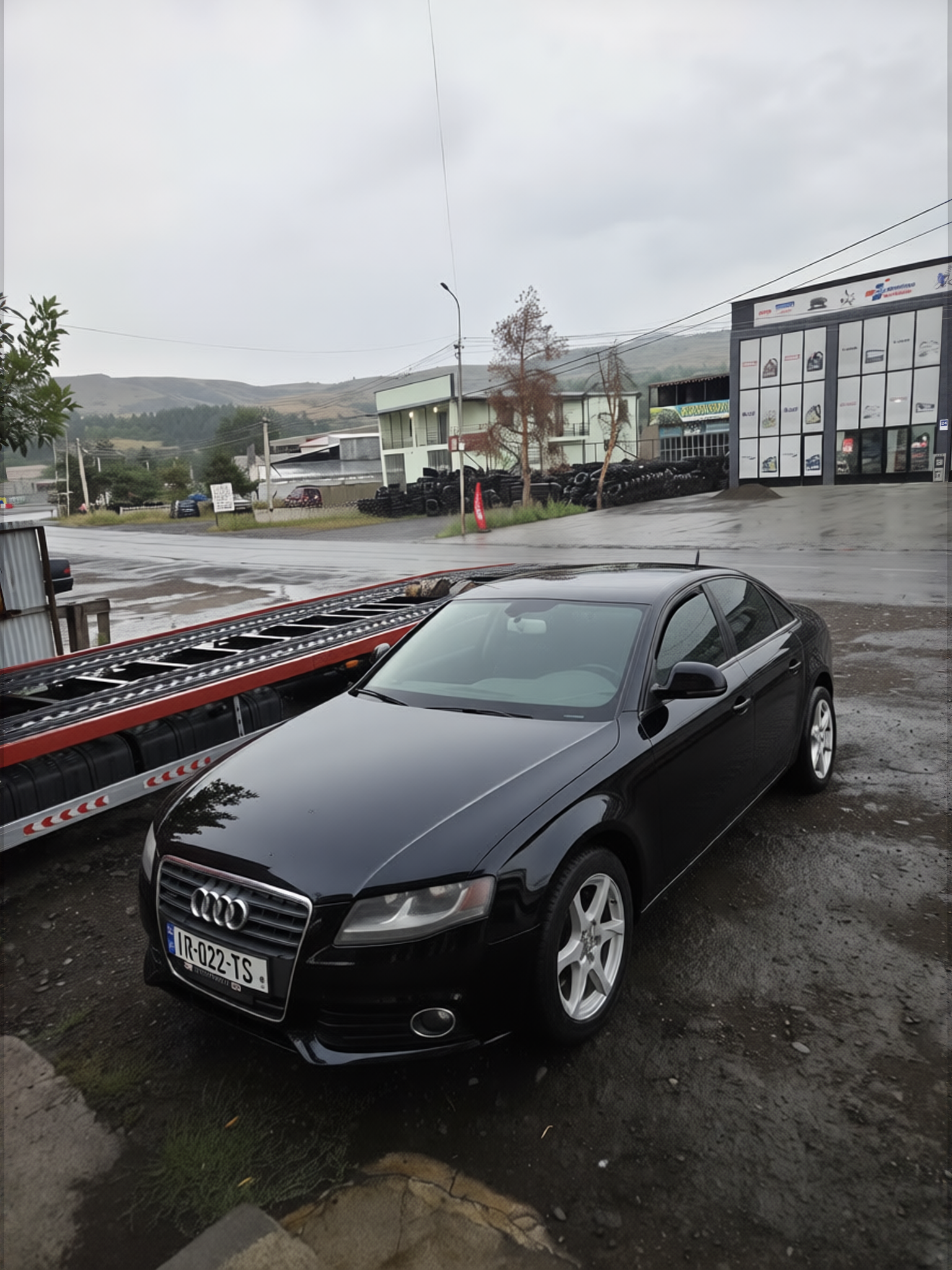Car rendered in Black satin paint