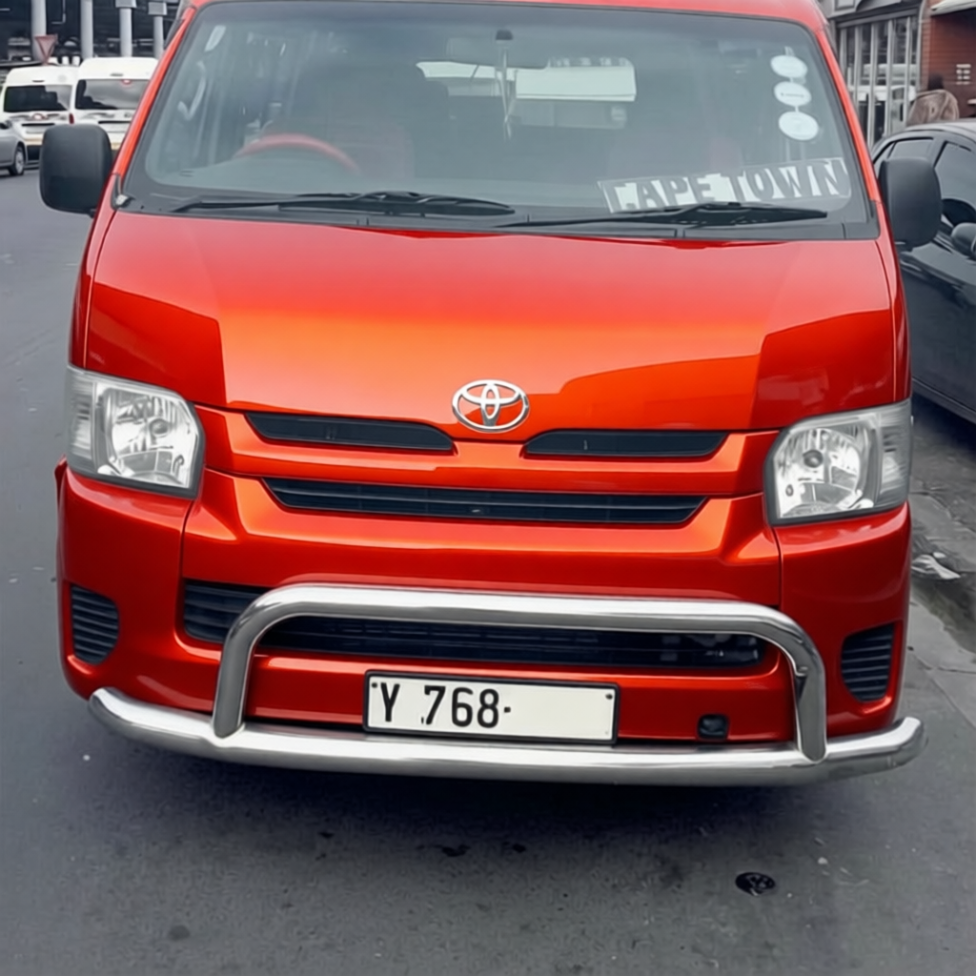 Toyota Hi Ace rendered in Gloss Dragon Fire Red gloss wrap