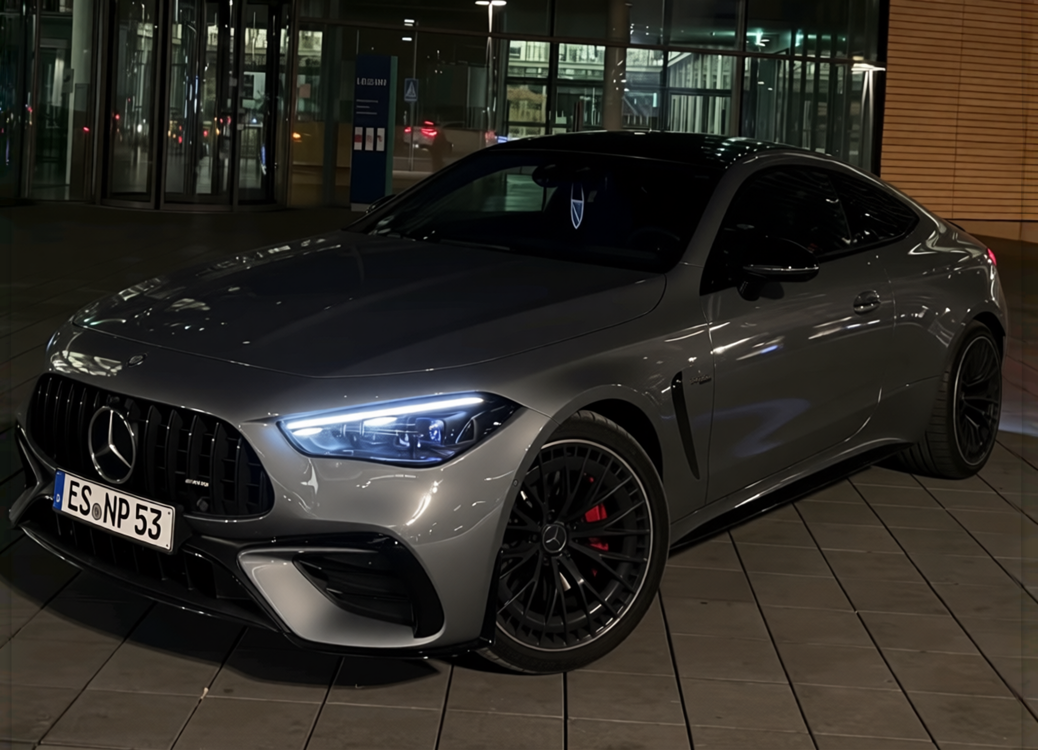Mercedes-Benz AMG GT rendered in Nardo Grey gloss paint