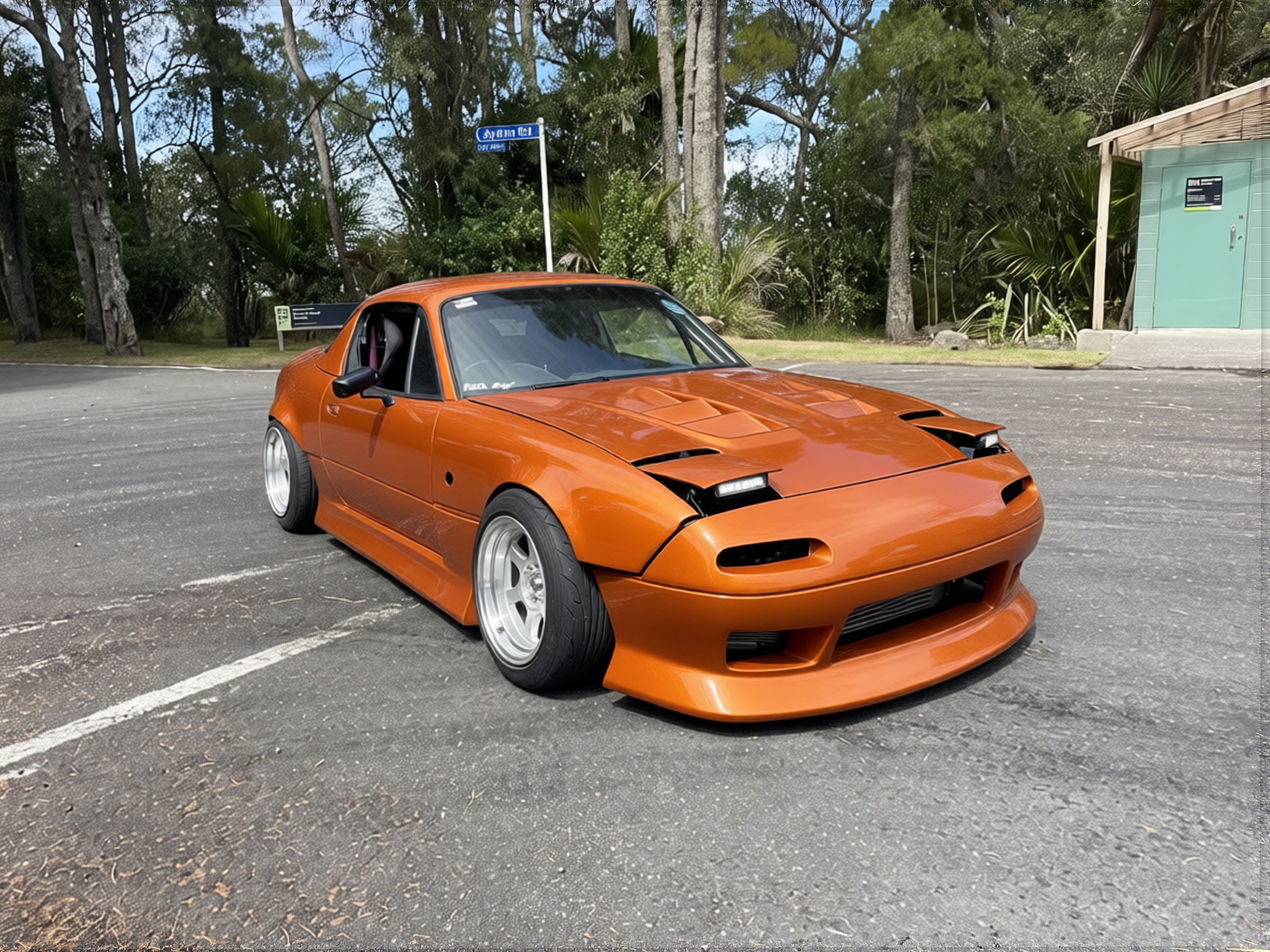 Your car rendered in Lava Orange gloss paint