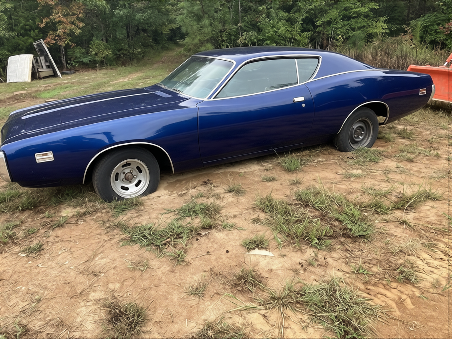 Dodge Challenger en Deep Navy gloss paint