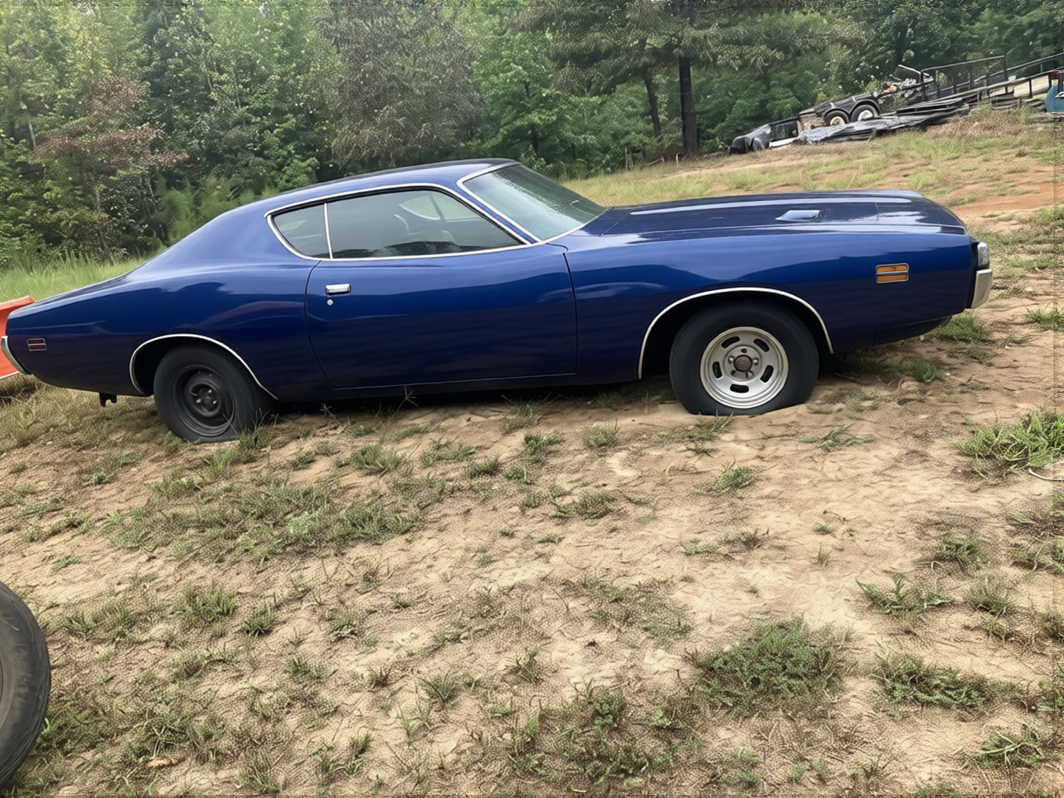 Dodge Challenger en Deep Navy gloss paint