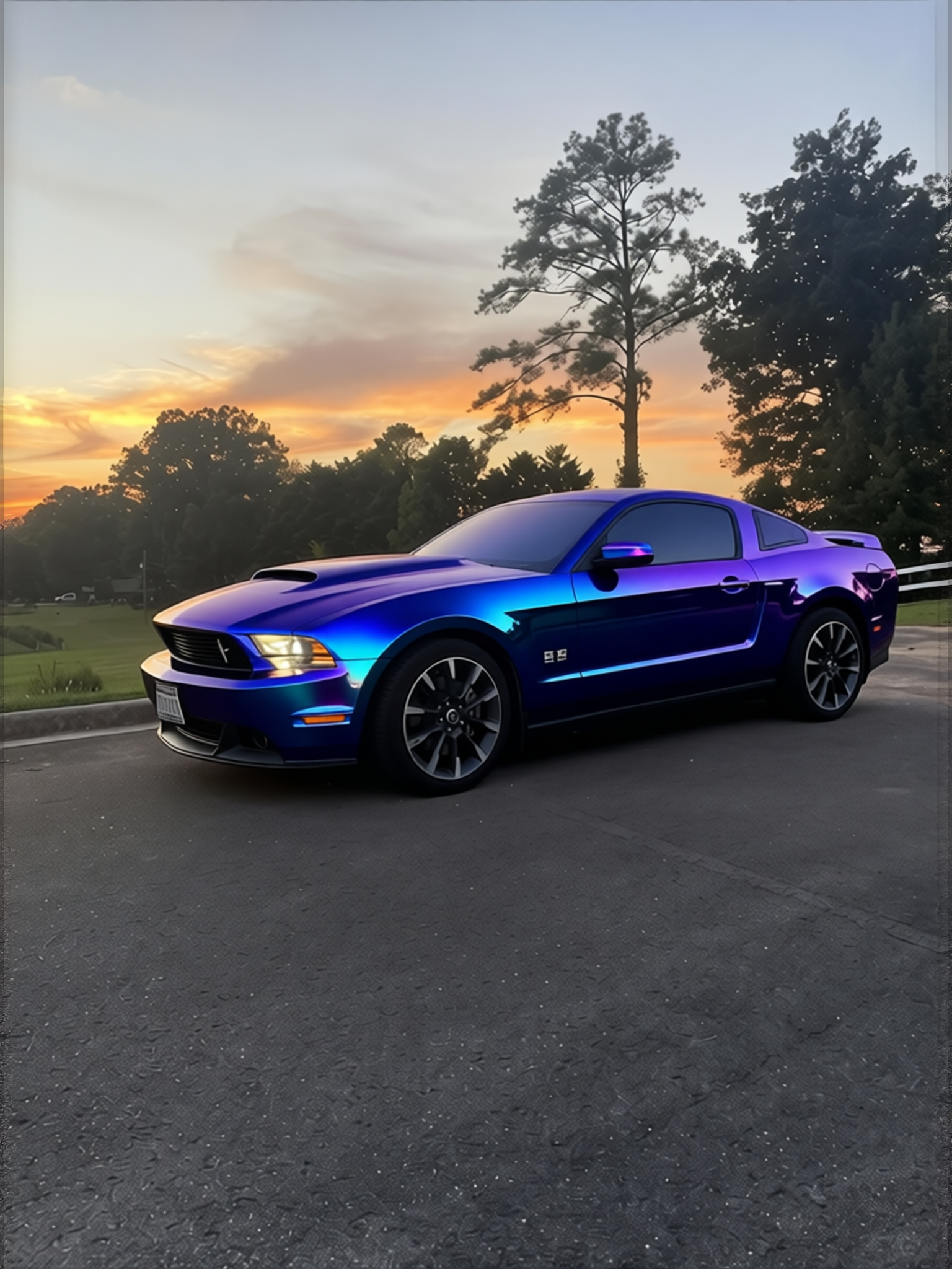 Ford Mustang rendered in Super Gloss Spectrum gloss wrap