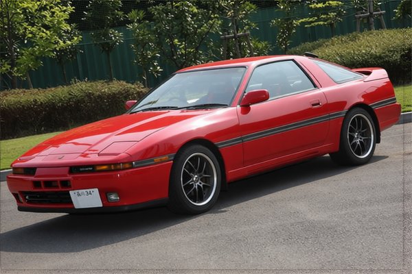 Toyota Celica rendered in Ferrari Red gloss paint