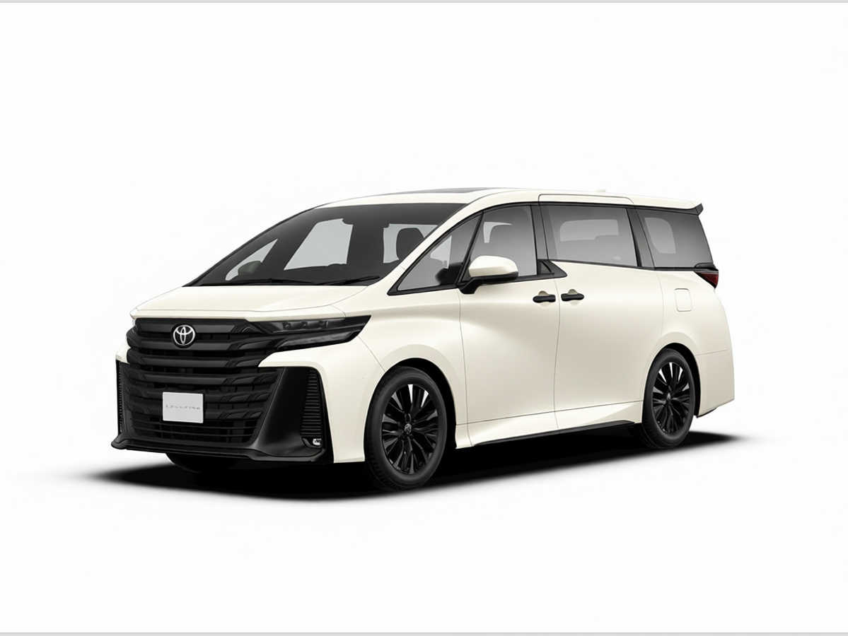 Toyota Hi Ace rendered in Pearl White matte paint