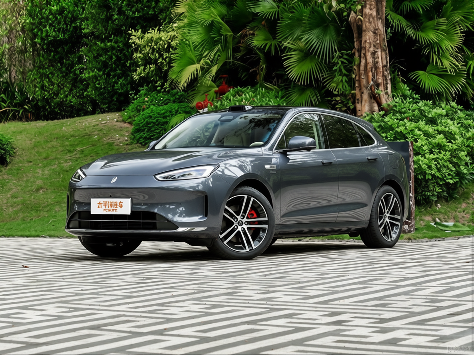 XPeng G6 rendered in Nardo Grey gloss paint