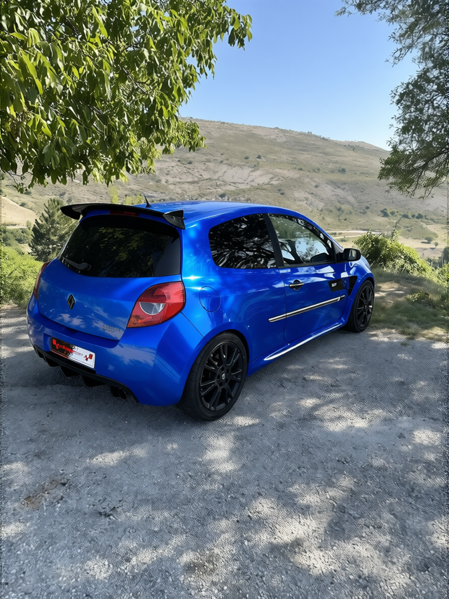 Renault Clio RS rendered in Royal Blue gloss wrap