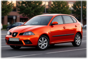 Seat Ibiza rendered in Gloss Dragon Fire Red gloss wrap