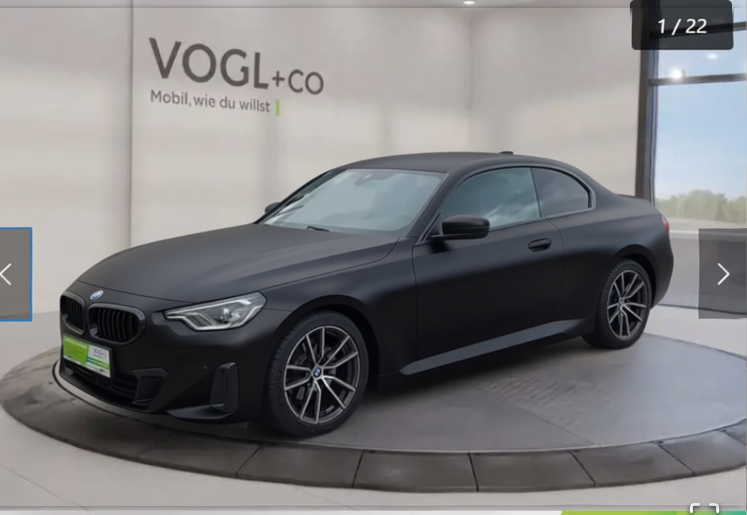 BMW 4 Series rendered in Black matte paint