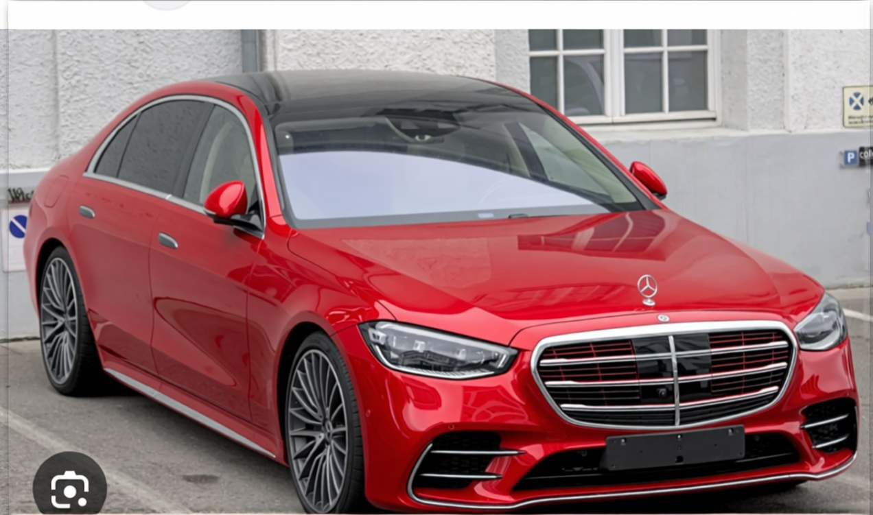 Mercedes-Benz S-Class rendered in Ferrari Red gloss paint