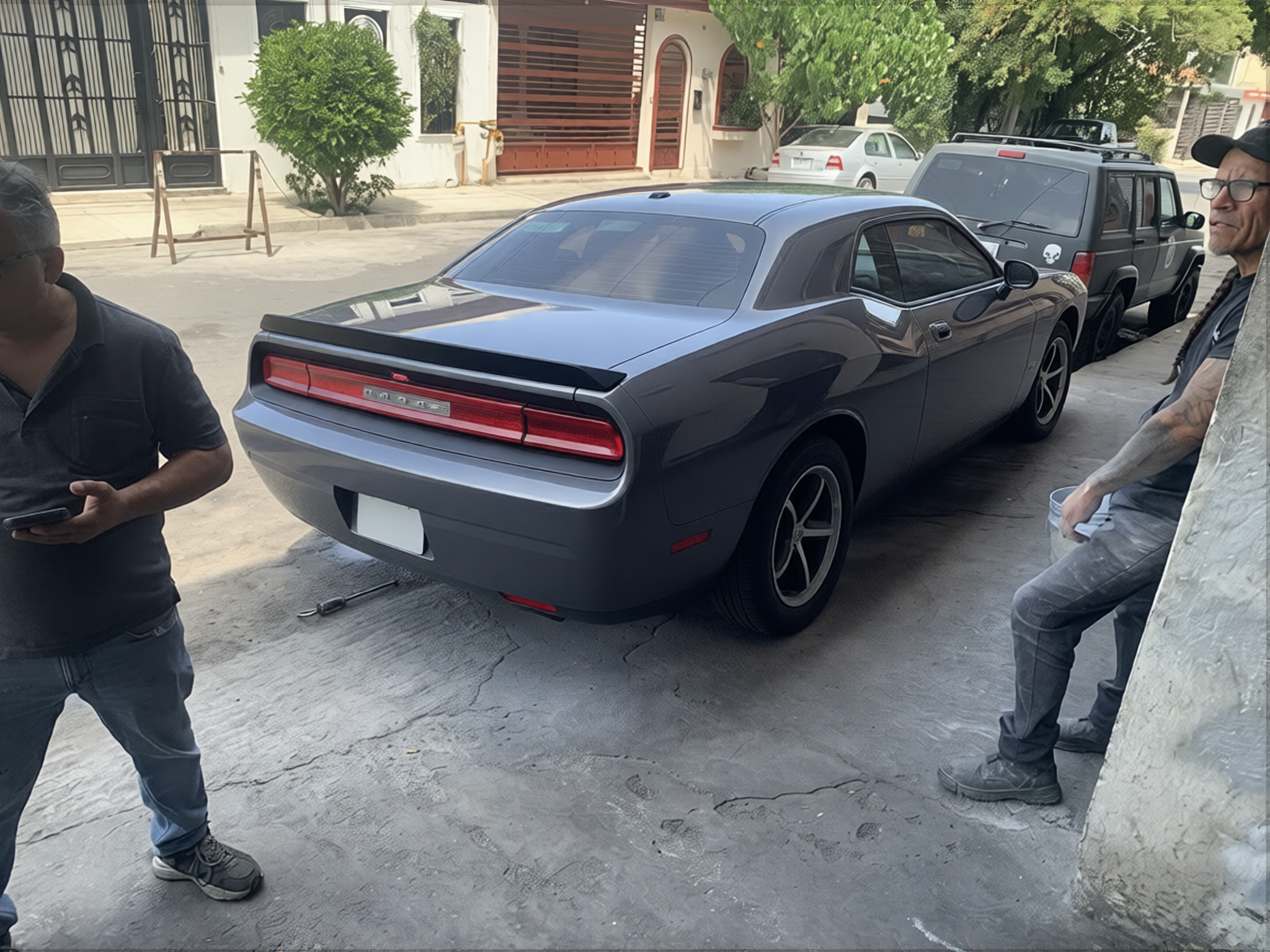 Dodge Challenger en Nardo Grey gloss paint
