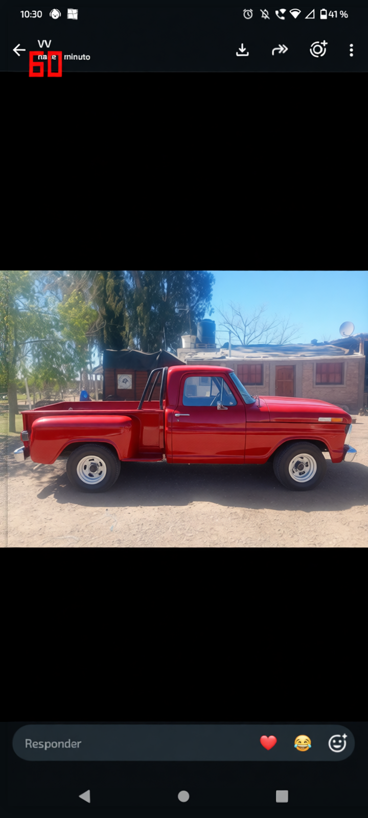 Ford F100 rendered in Ferrari Red gloss paint