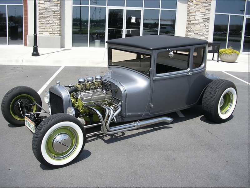 Ford T rendered in Nardo Grey gloss paint