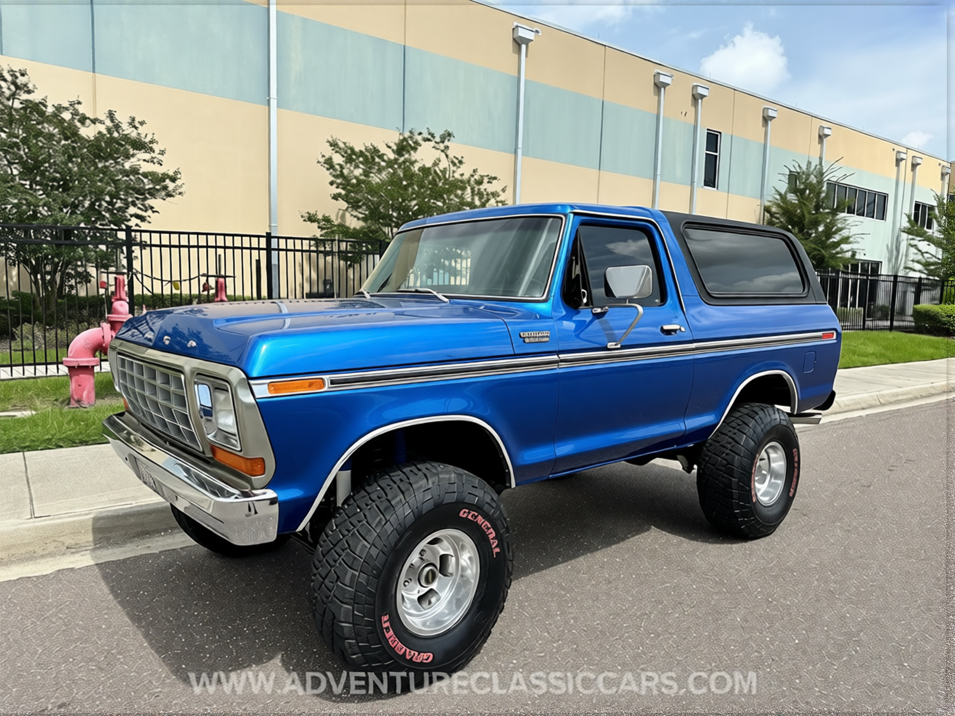 Ford Bronco rendered in Gulf Blue gloss paint