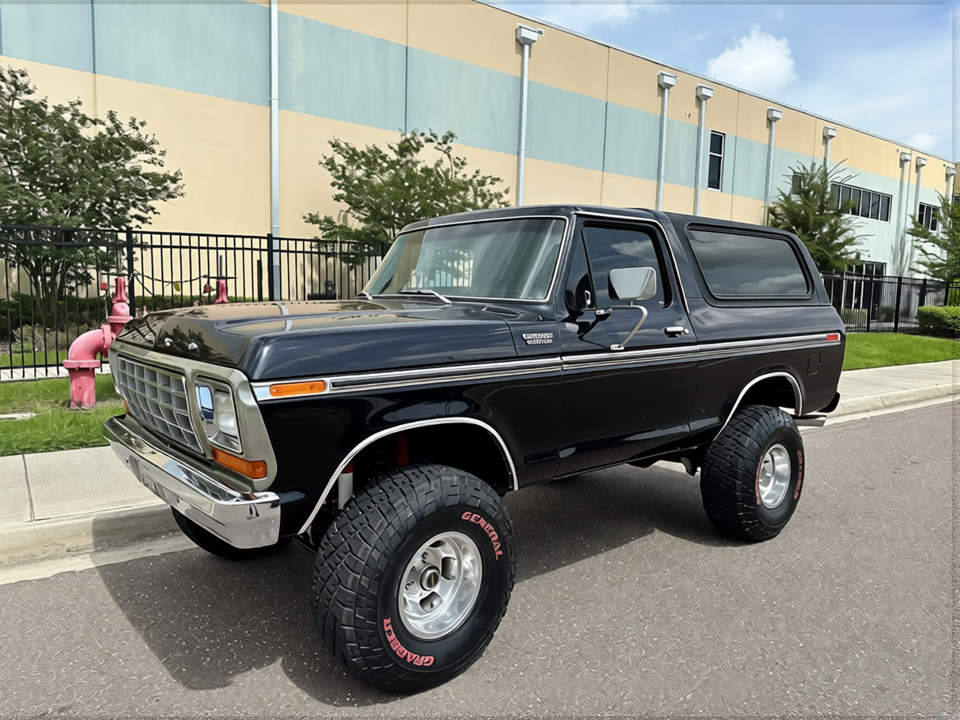 Ford Bronco rendered in Black gloss paint