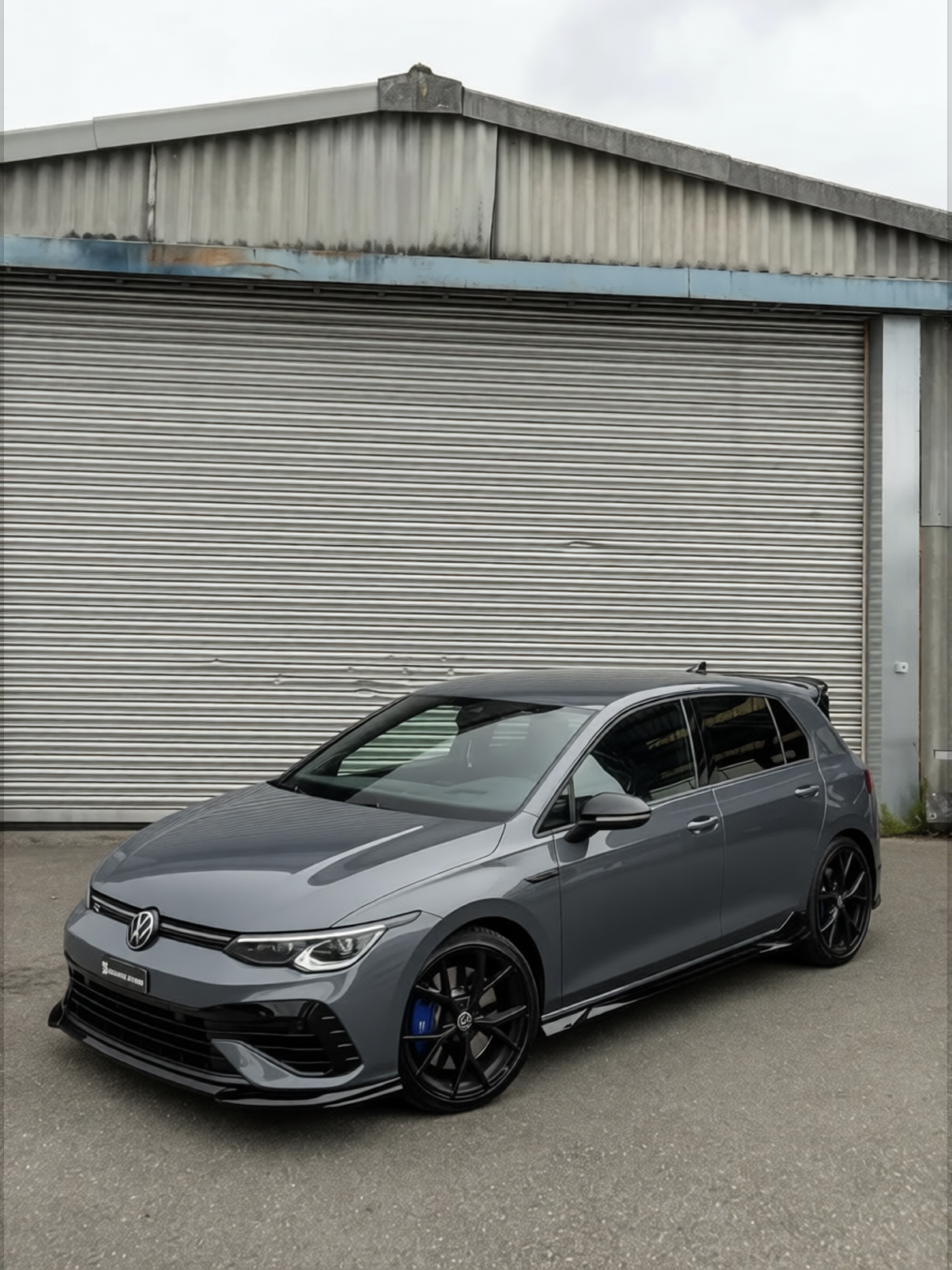 Volkswagen Golf R rendered in Nardo Grey gloss paint