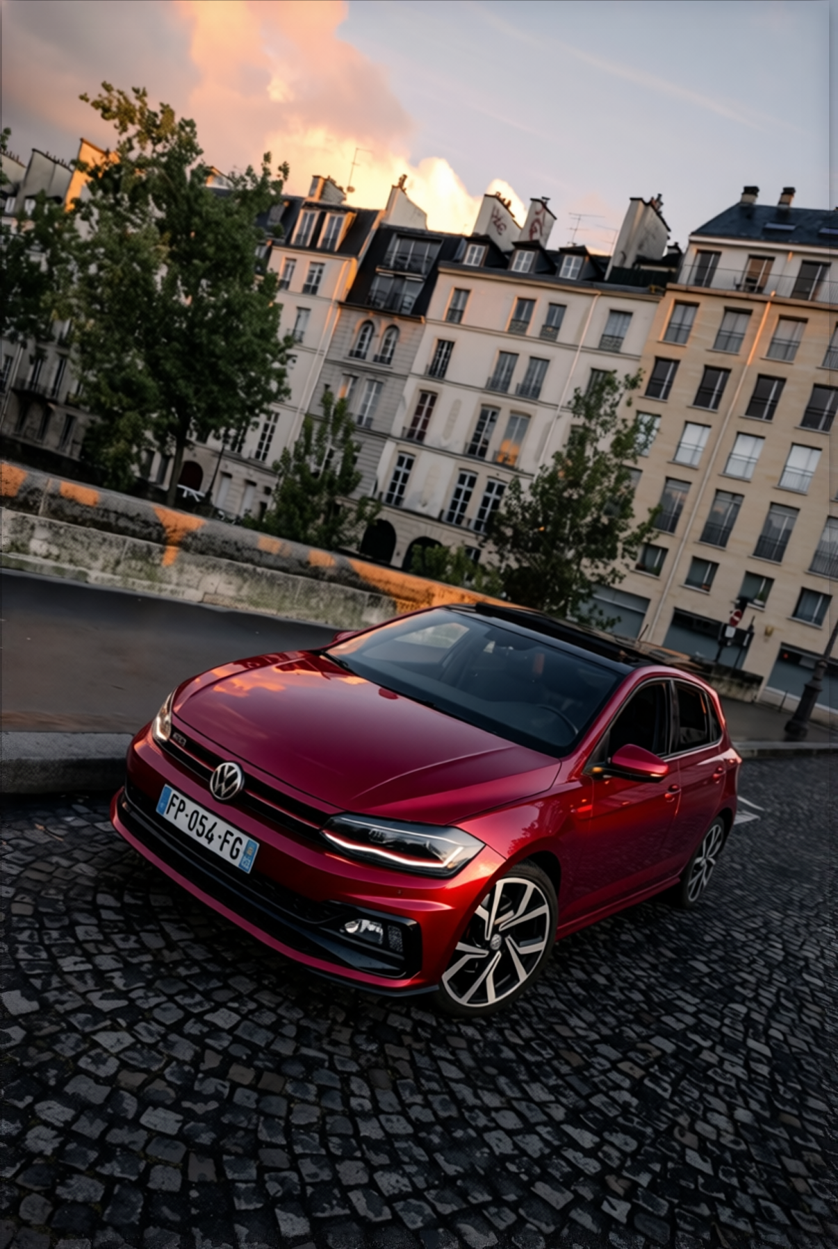 Volkswagen Polo GTI rendered in Crystal Ancora Red gloss wrap