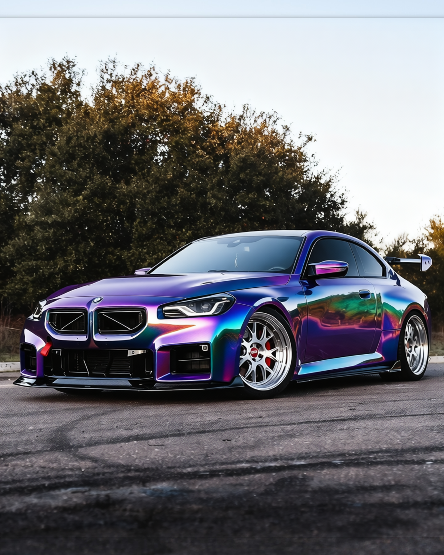 BMW M2 rendered in Super Gloss Spectrum gloss wrap