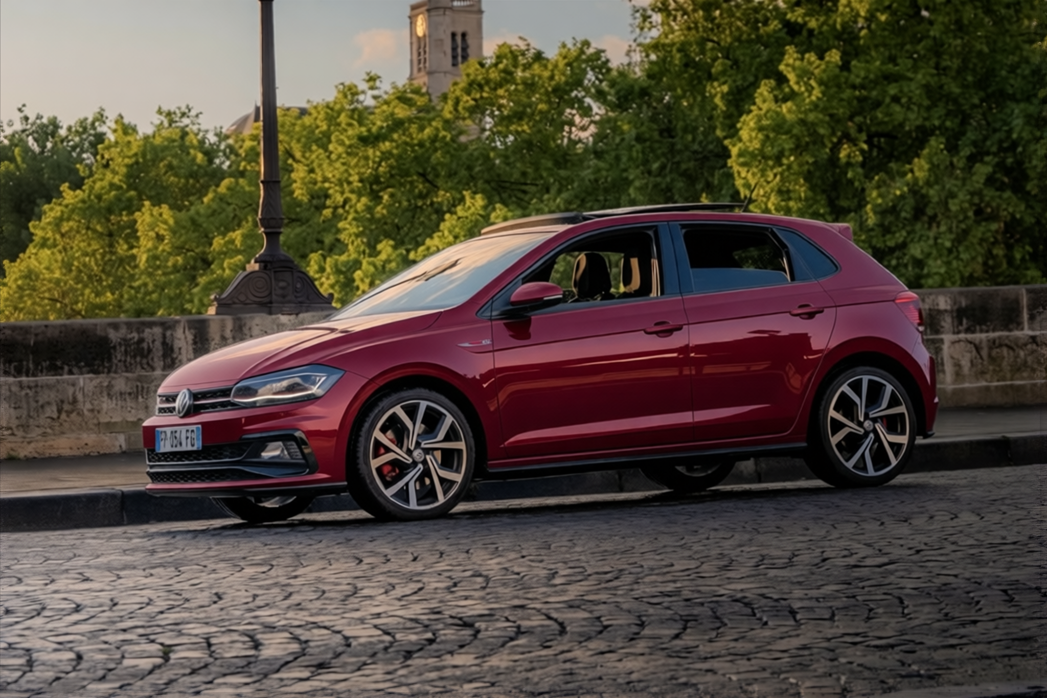Volkswagen Polo GTI rendered in Crystal Ancora Red gloss wrap