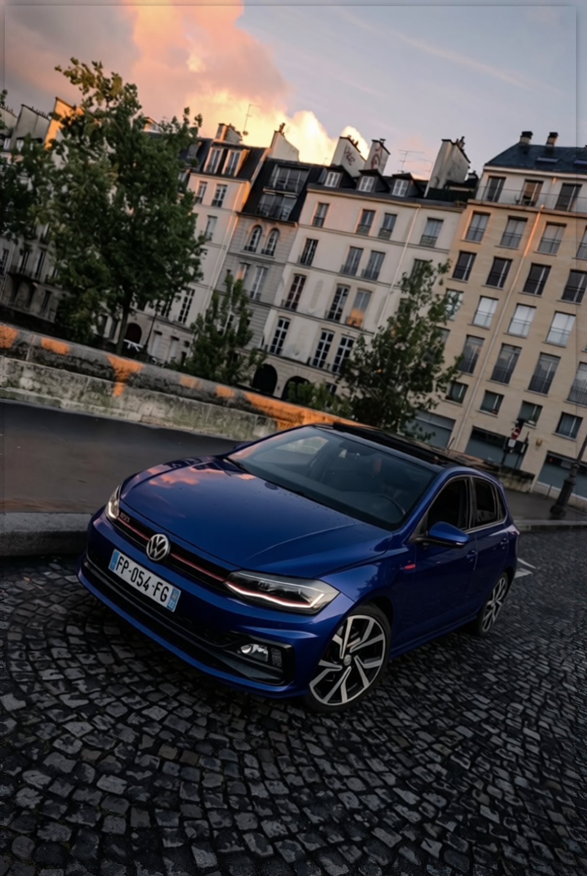 Volkswagen Polo GTI rendered in Deep Navy satin paint