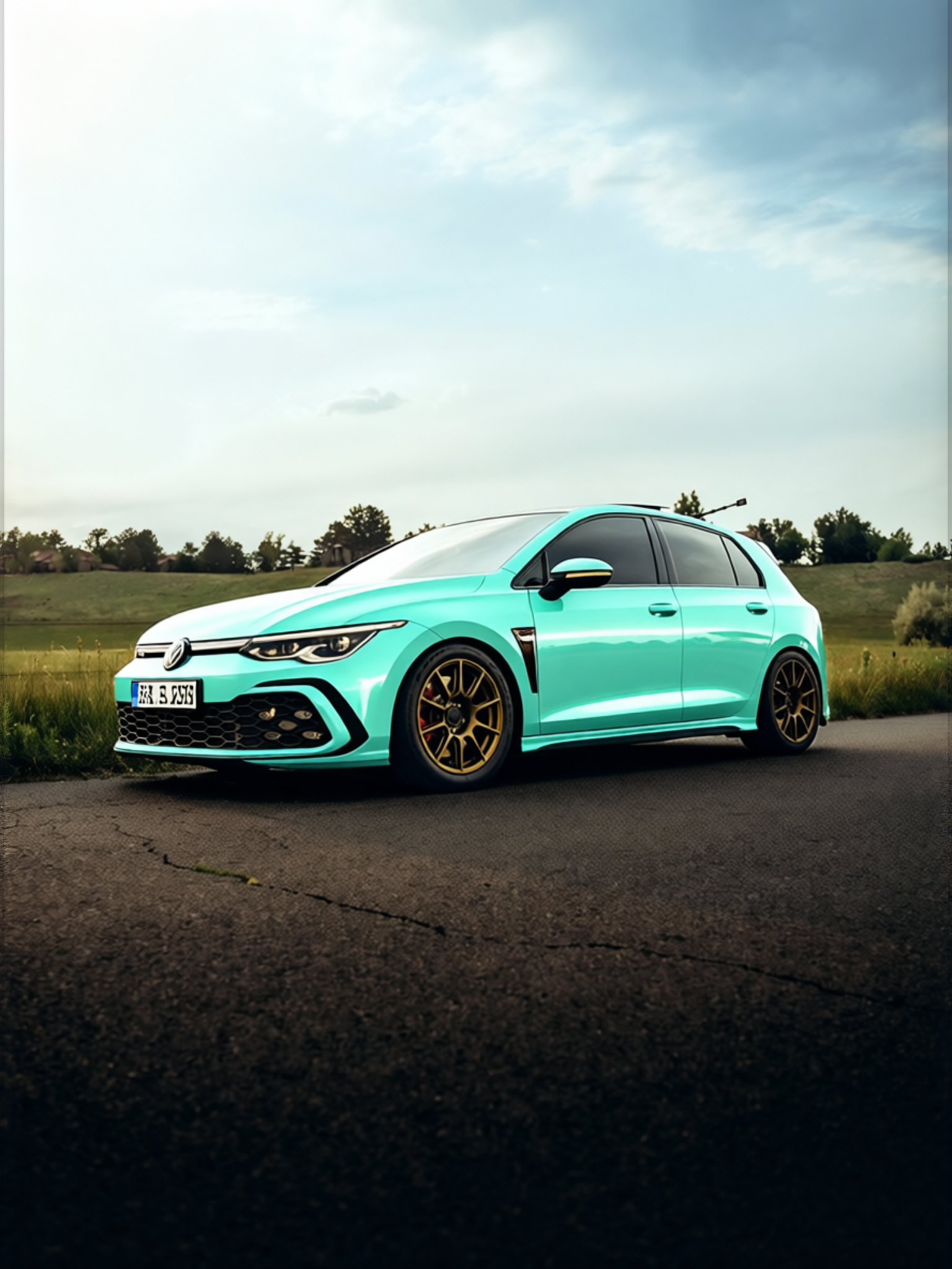 Your car rendered in Super Gloss LB Tiffany Blue gloss wrap