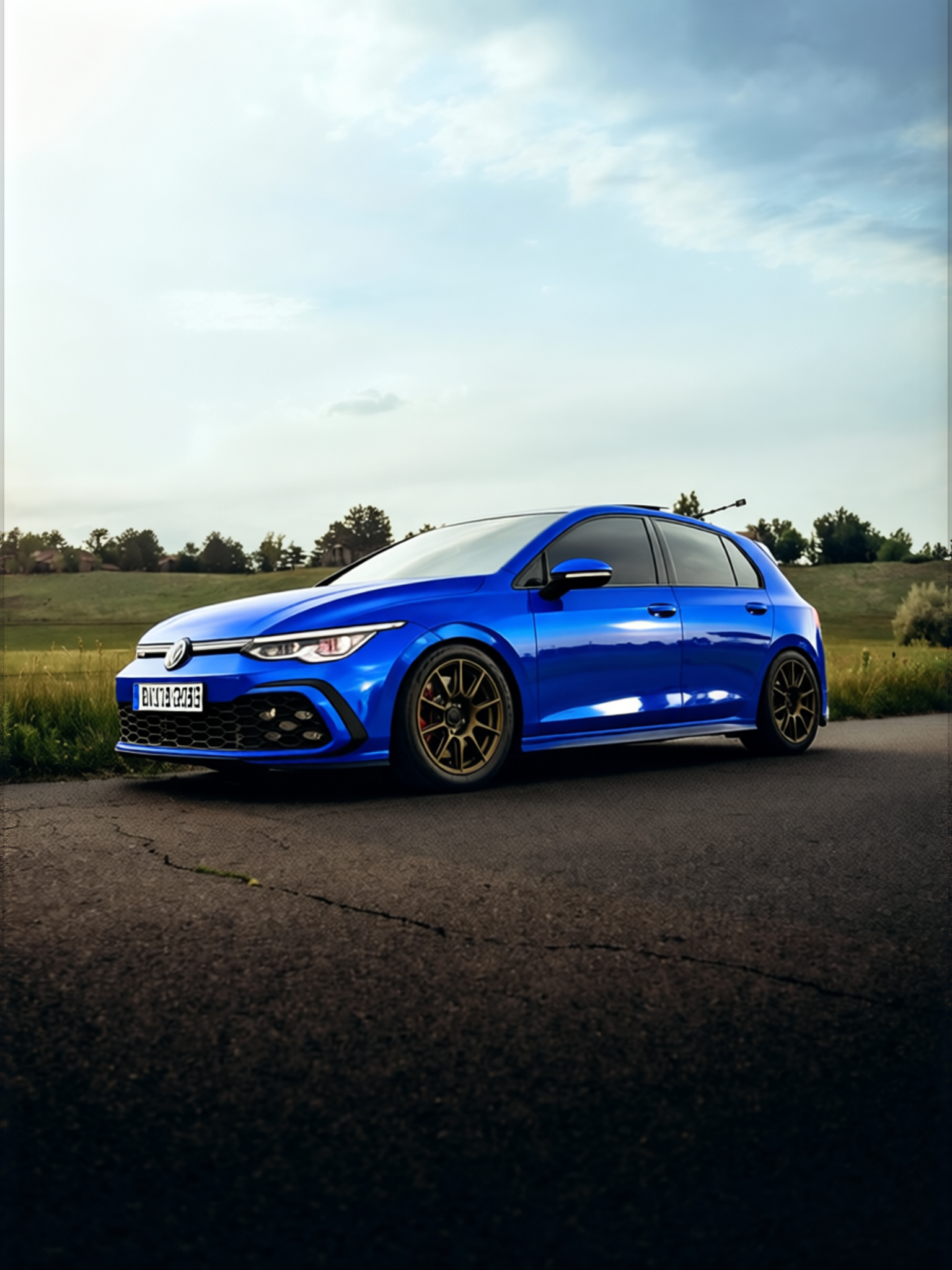 Your car rendered in Royal Blue gloss wrap