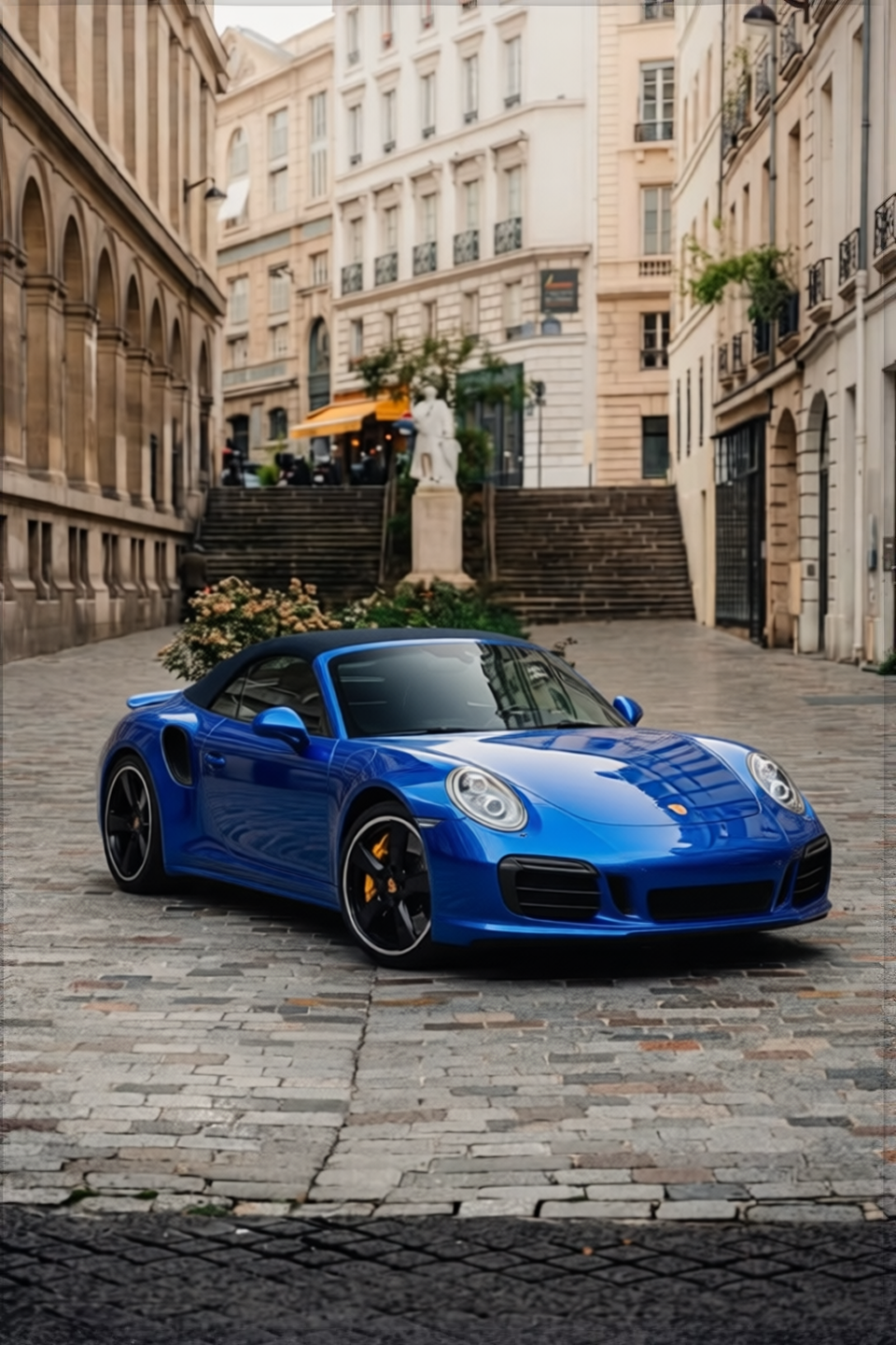 Porsche 911 rendered in Gulf Blue gloss paint