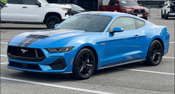 Ford Mustang rendered in Gulf Blue gloss paint