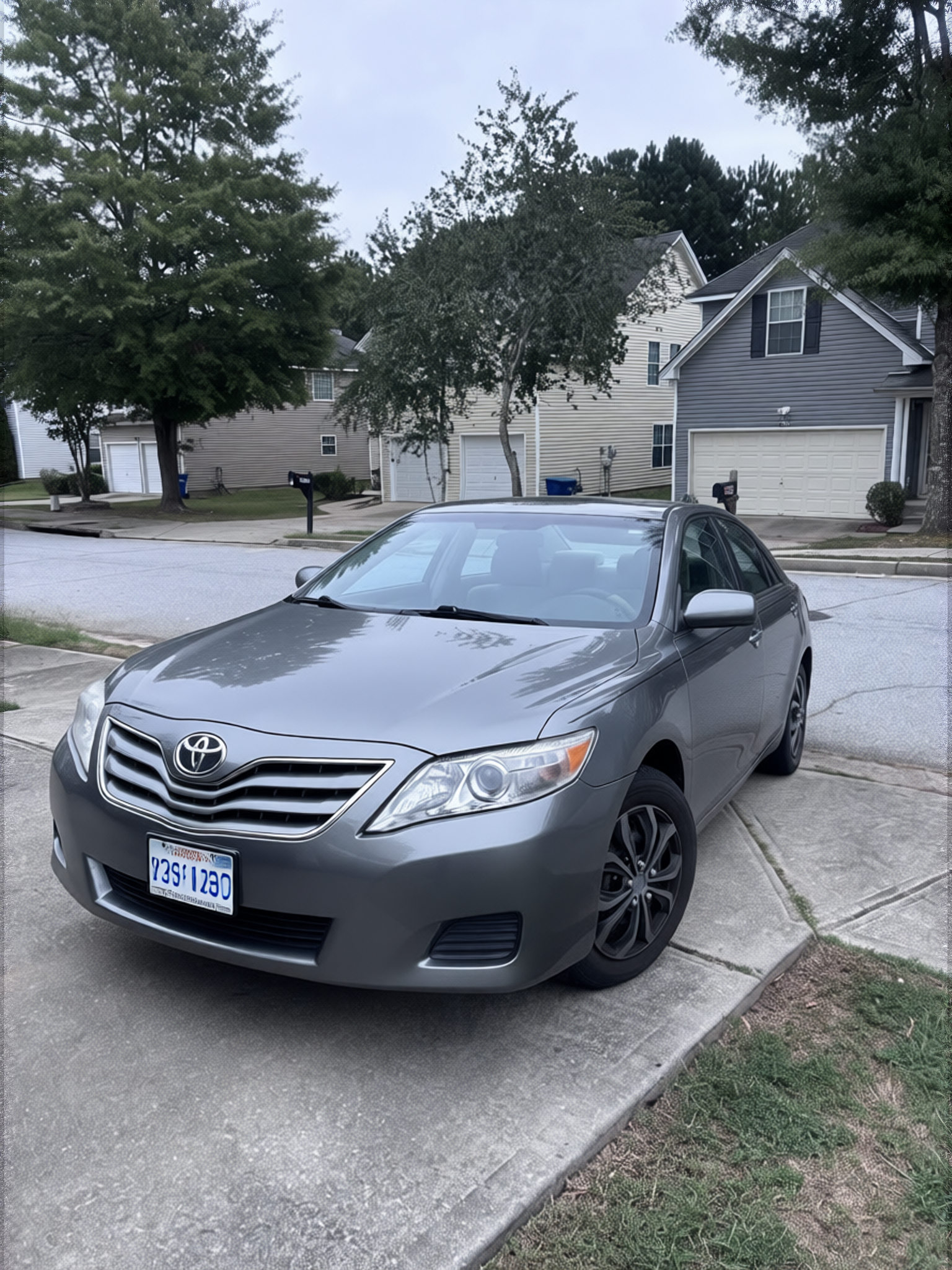 Toyota Camry rendered in Nardo Grey gloss paint