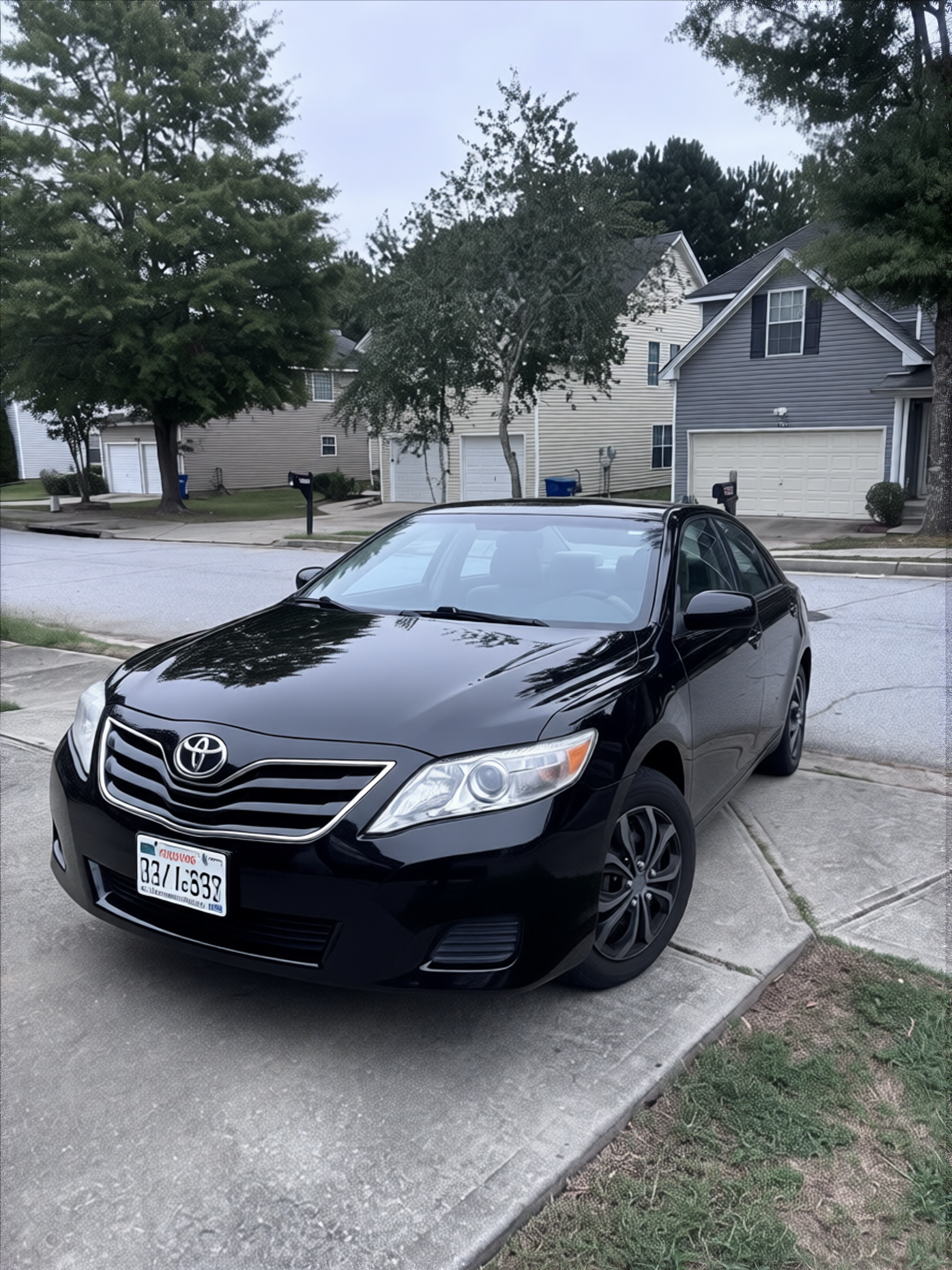 Toyota Camry rendered in Black gloss paint