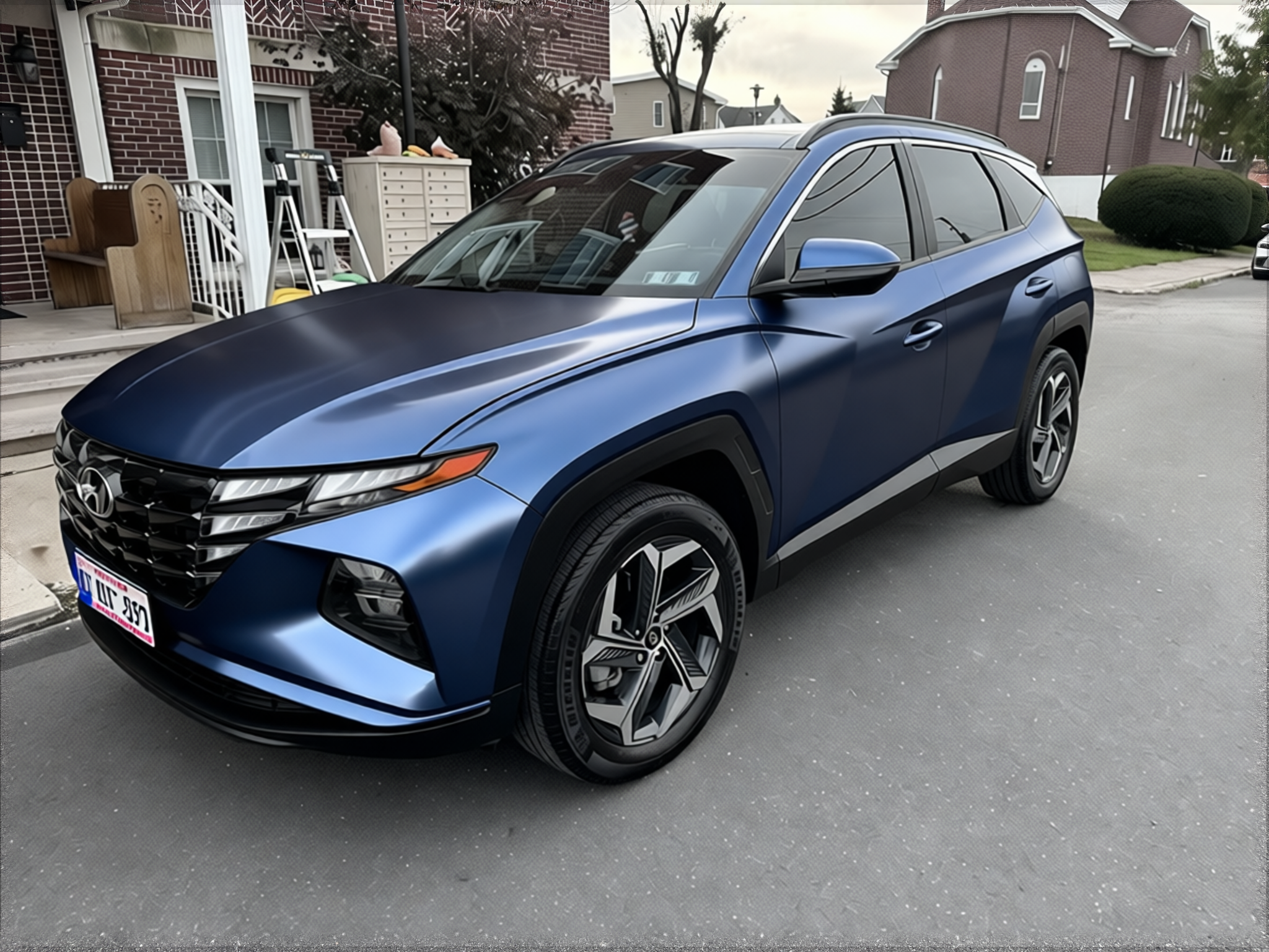 Hyundai Tucson en Frozen Satin Metallic Charcoal Blue gloss wrap