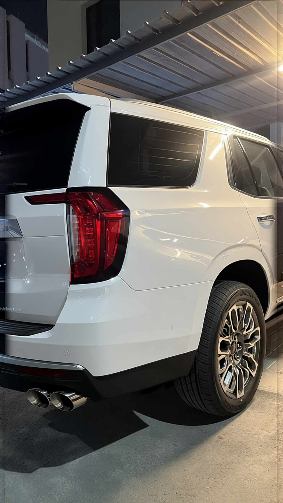 Cadillac Escalade rendered in Pearl White gloss paint