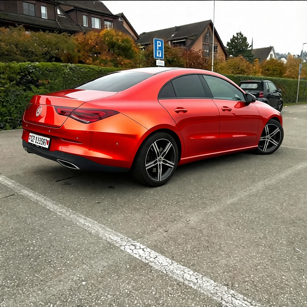 Your car rendered in Gloss Dragon Fire Red gloss wrap