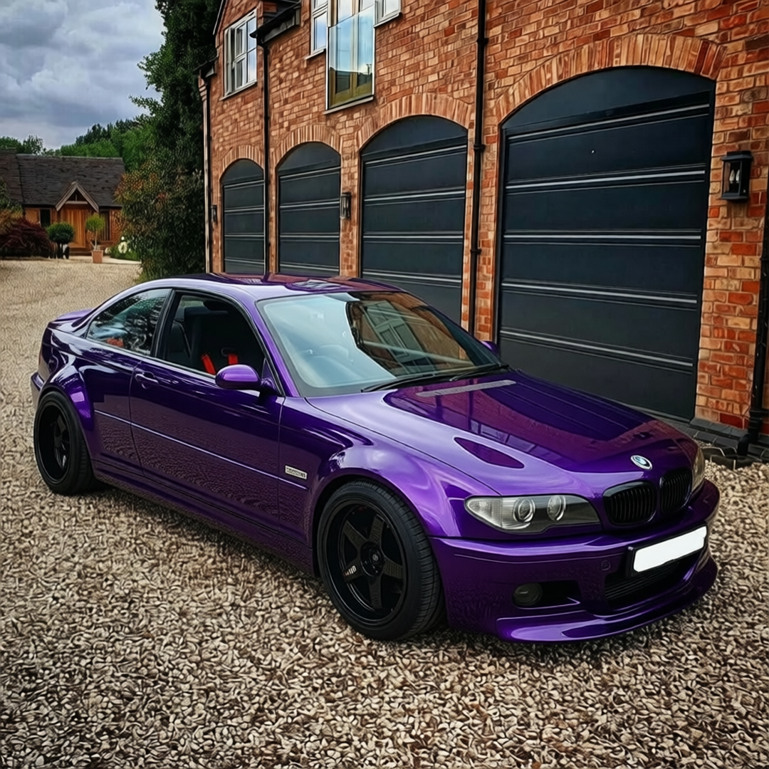 Your car rendered in Midnight Purple gloss paint