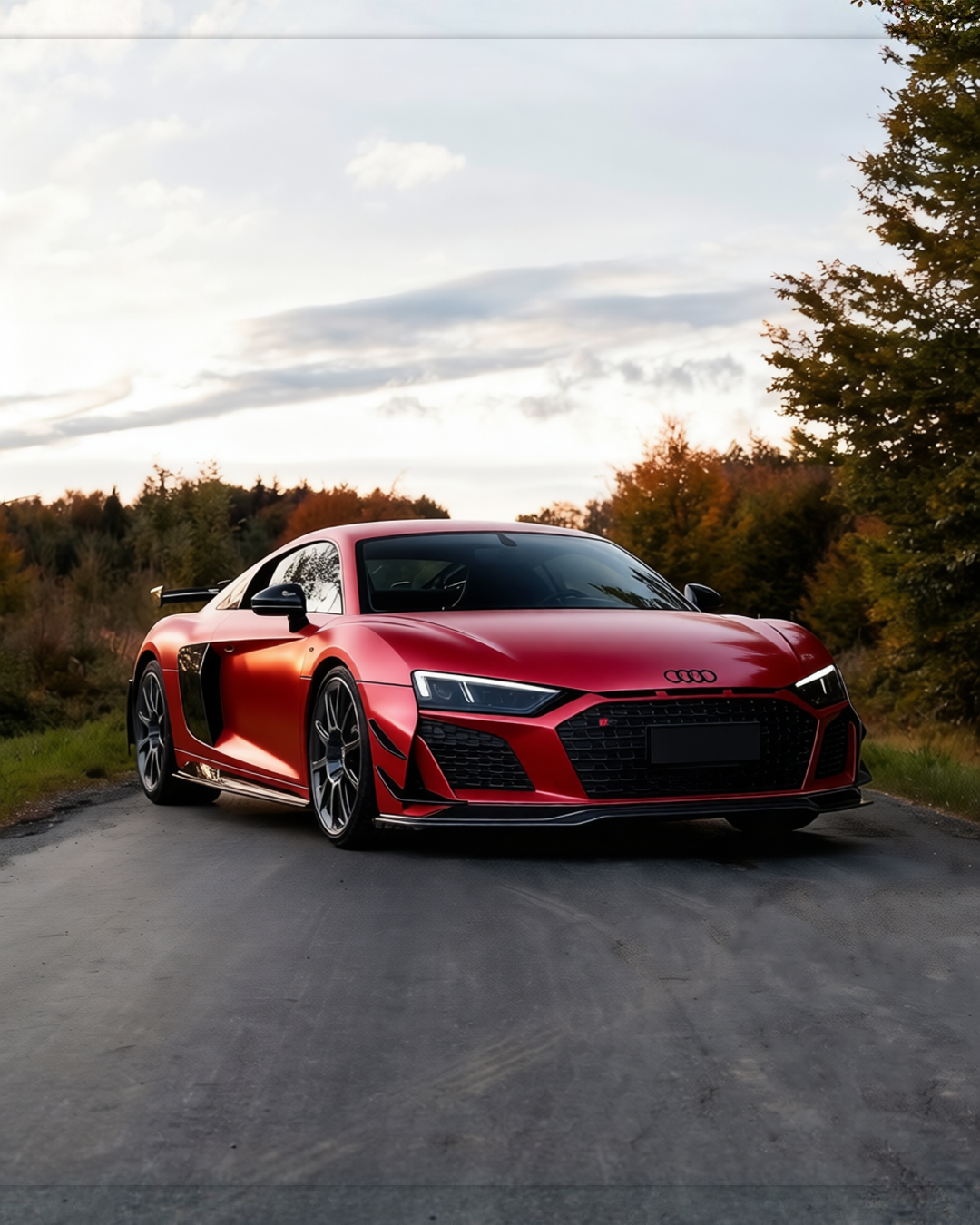 Audi R8 V10 GT rendered in Matte Red Metallic gloss wrap