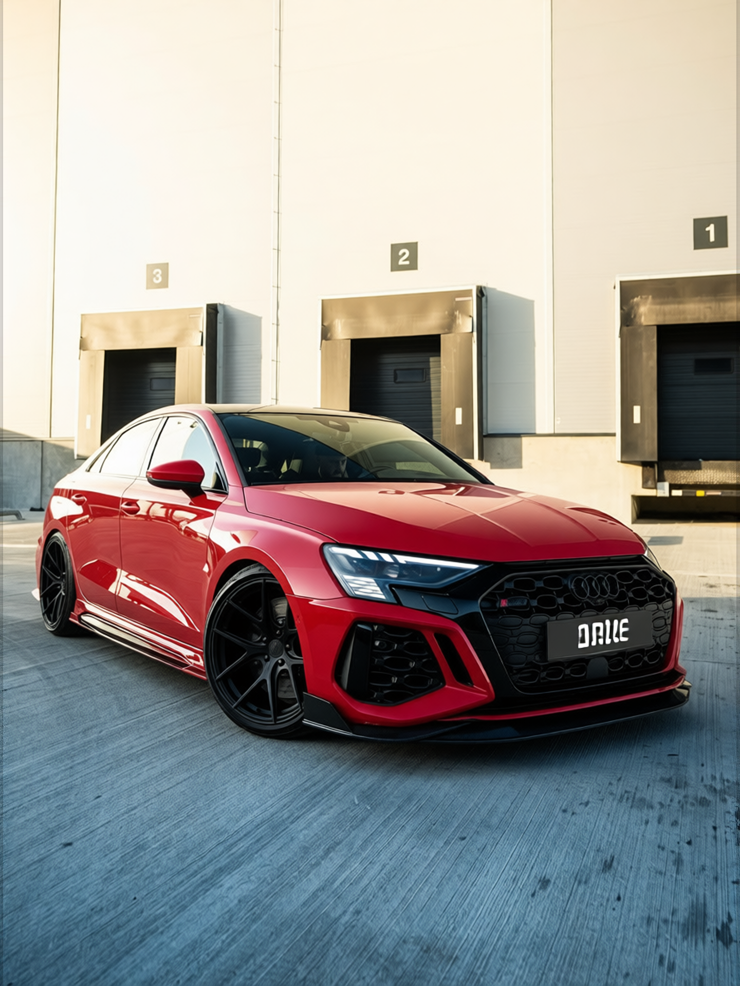Audi RS3 rendered in Ferrari Red gloss paint