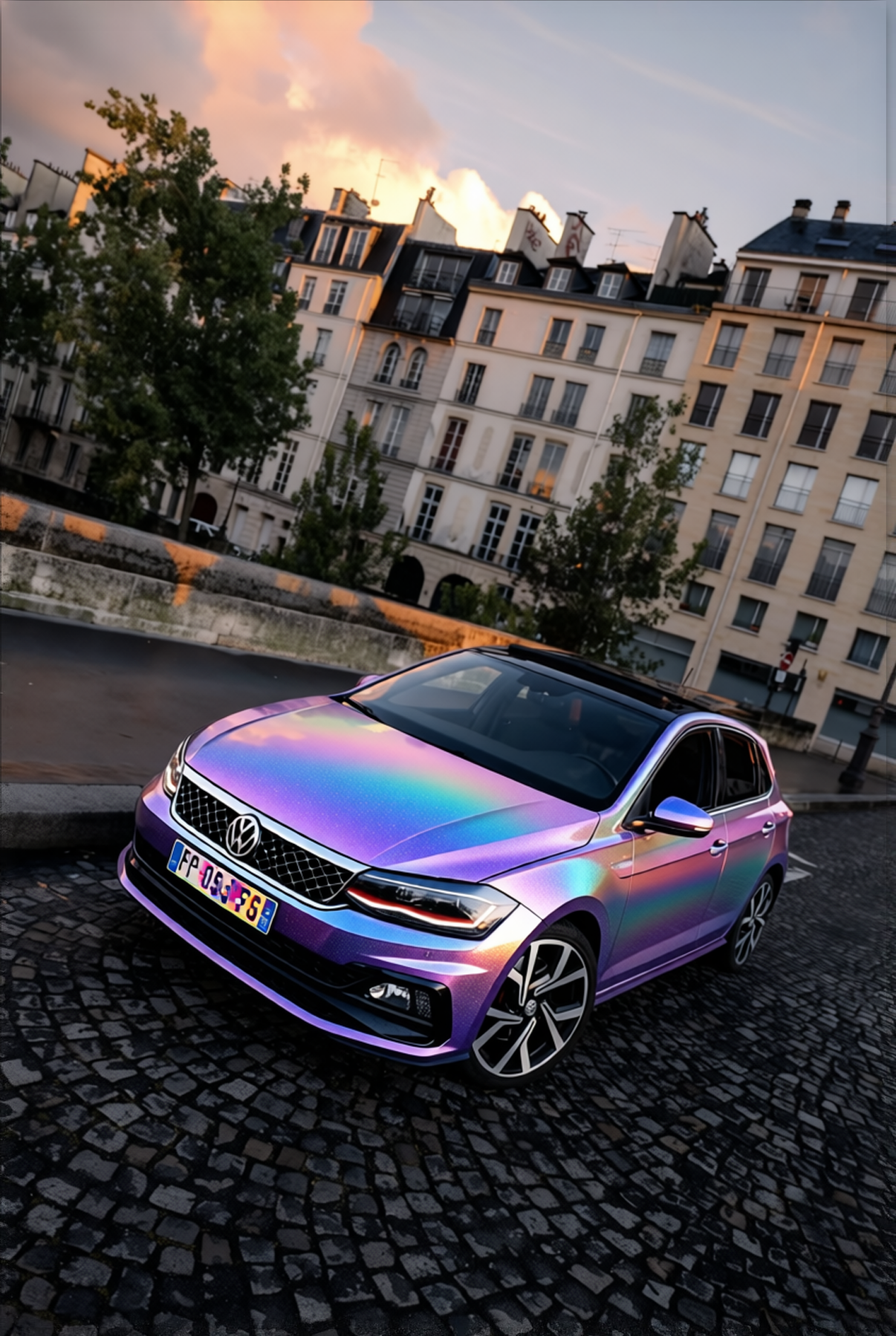 Volkswagen Polo GTI rendered in Violet Haze gloss wrap