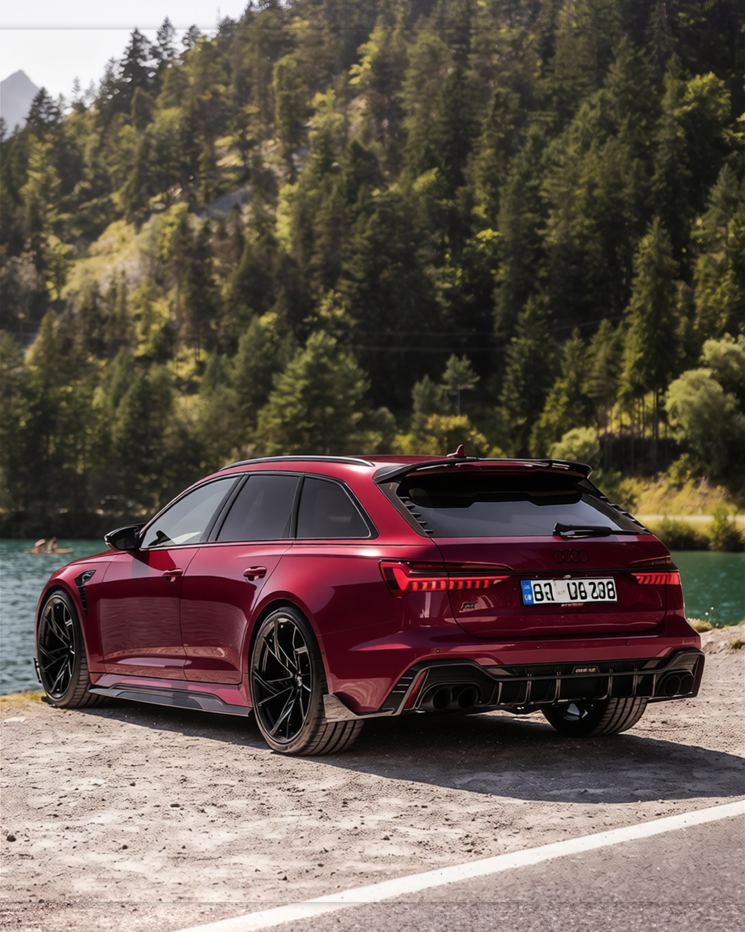 Audi RS6 rendered in Crystal Ancora Red gloss wrap