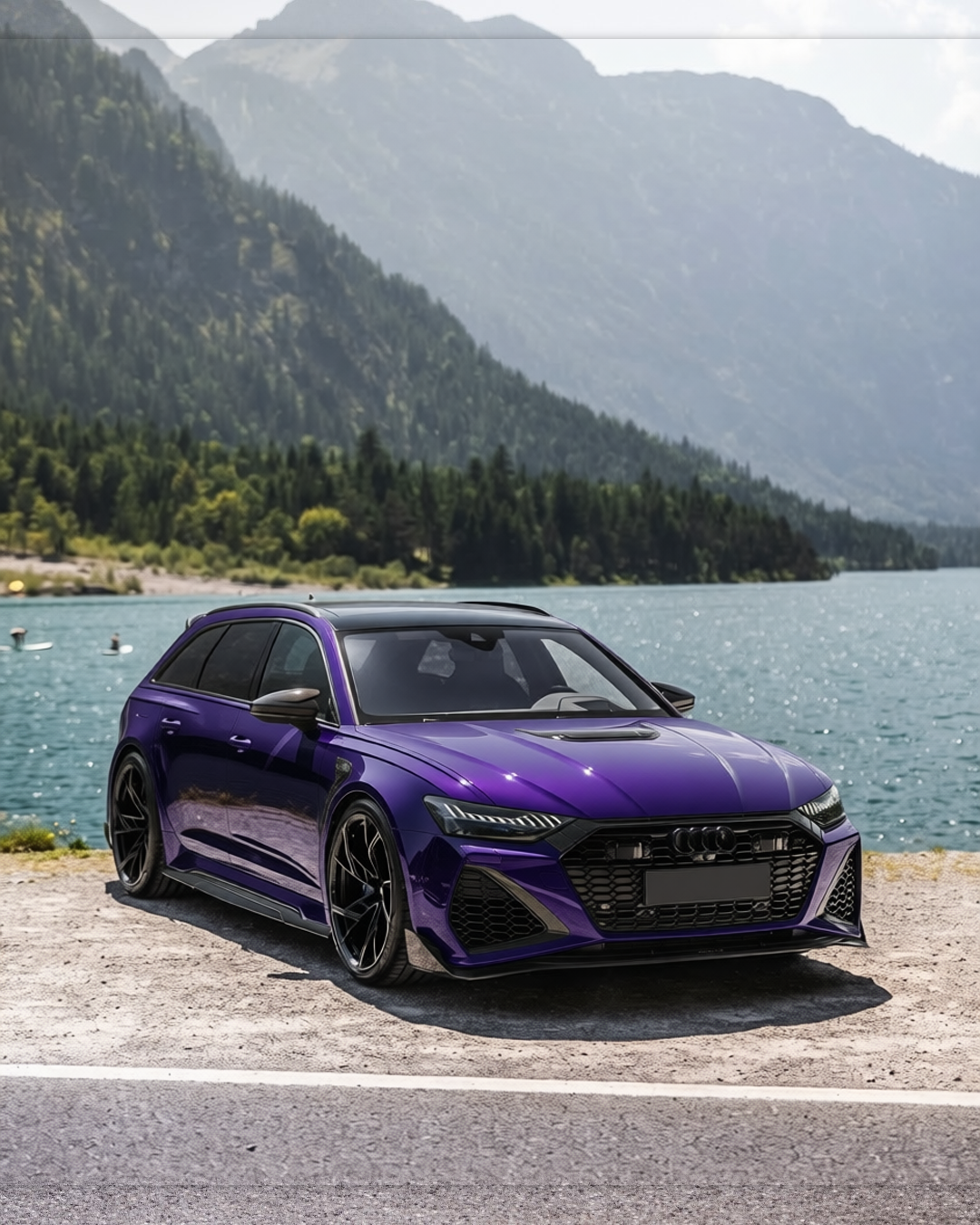 Audi RS6 rendered in Midnight Purple gloss paint