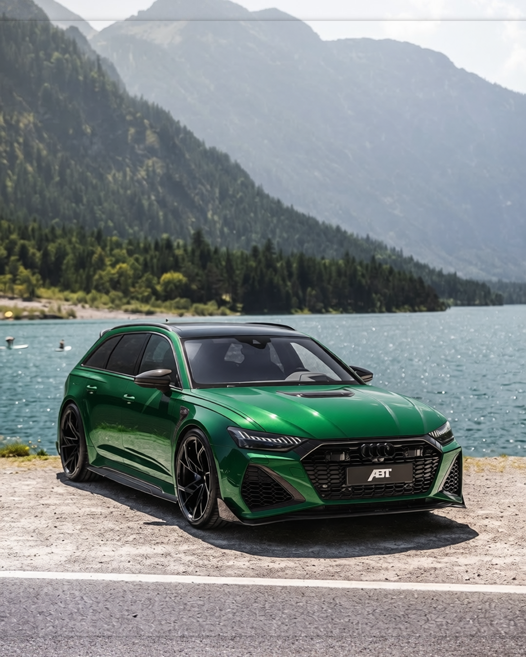 Audi RS6 rendered in Racing Green gloss paint
