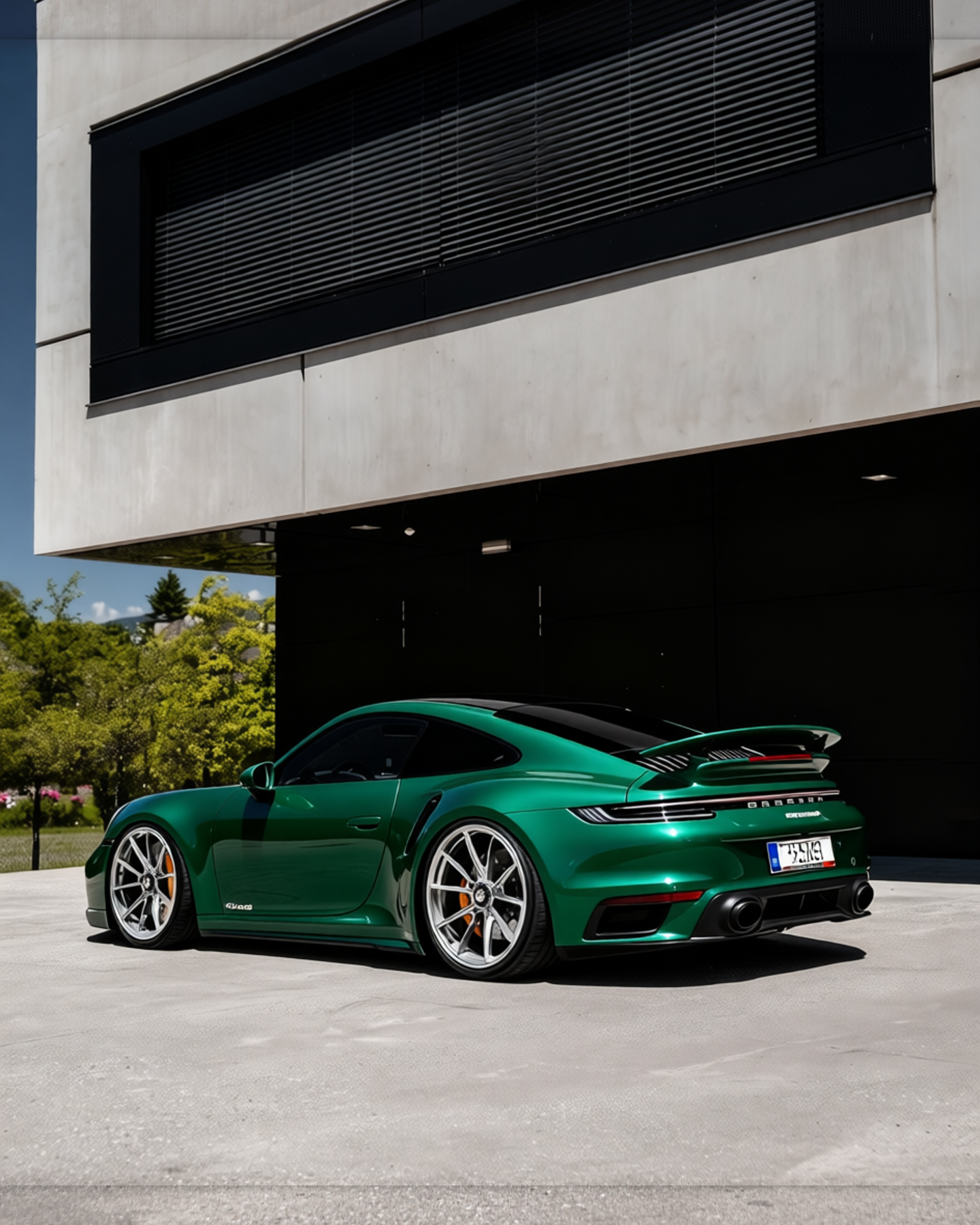 Porsche 911 rendered in Gloss Juniper gloss wrap