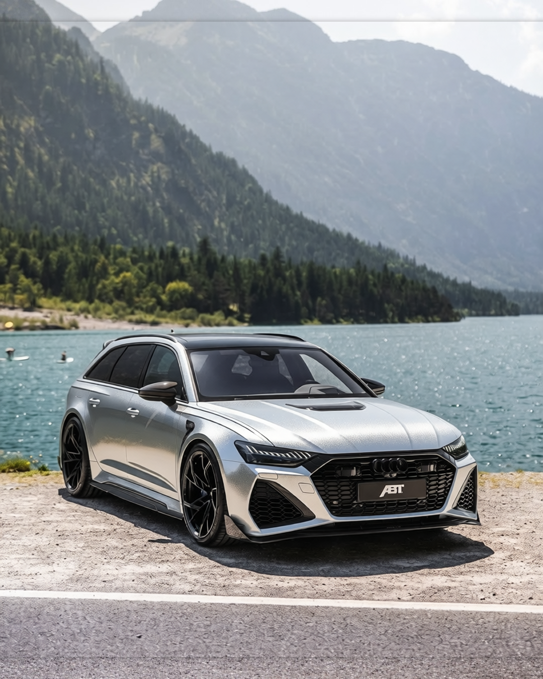 Audi RS6 rendered in Crystal Metallic Silver gloss wrap