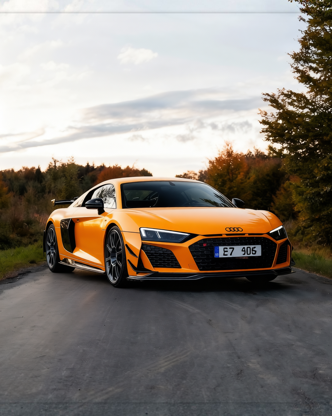 Audi R8 V10 GT rendered in Super Gloss Papaya Orange gloss wrap