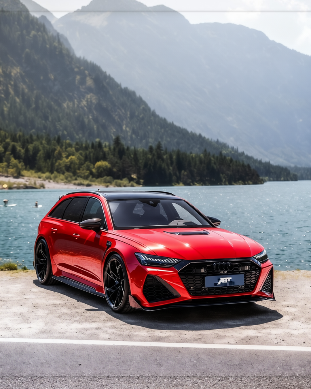 Audi RS6 rendered in Candy Apple Red gloss wrap