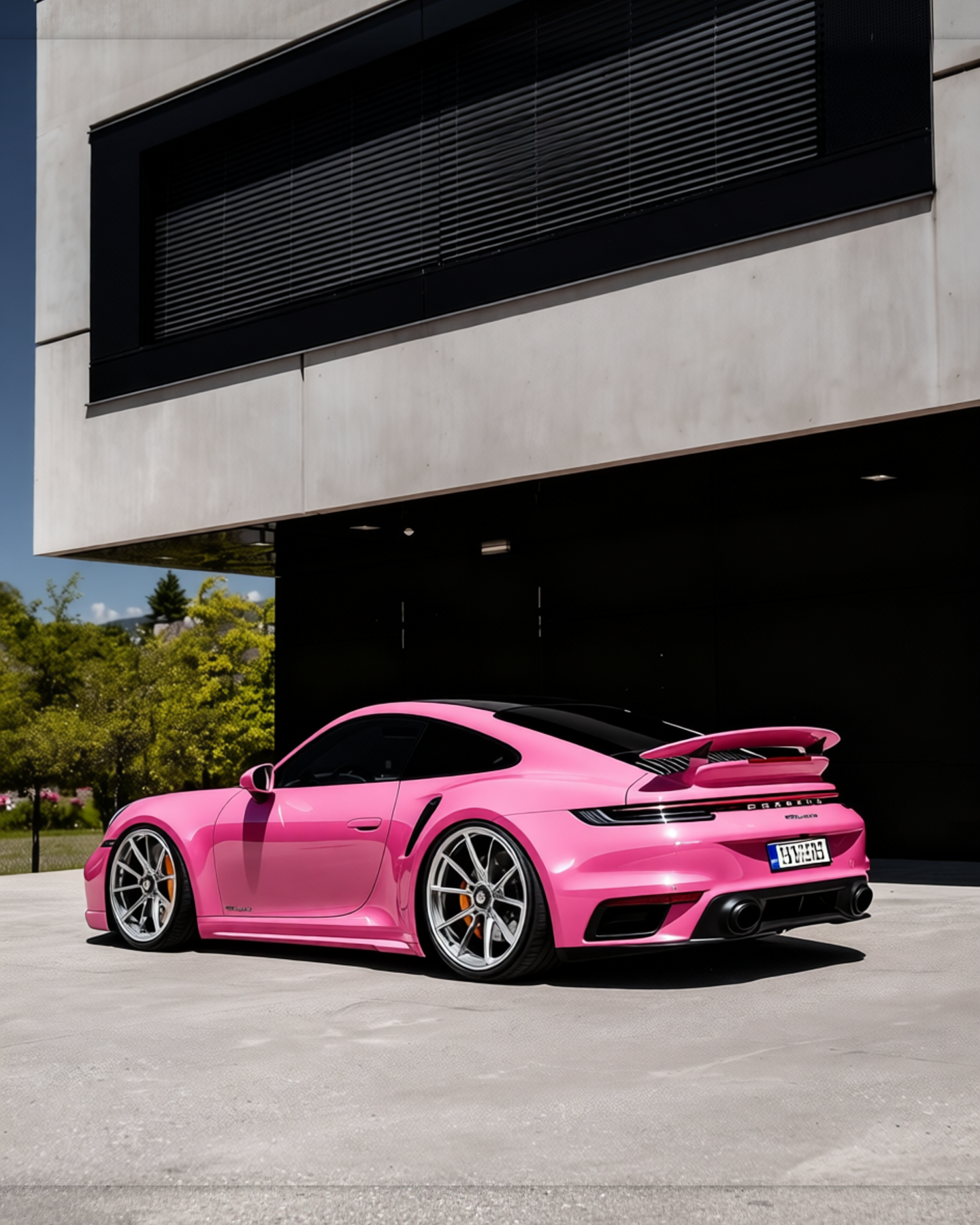 Porsche 911 rendered in Gloss Soft Pink gloss wrap