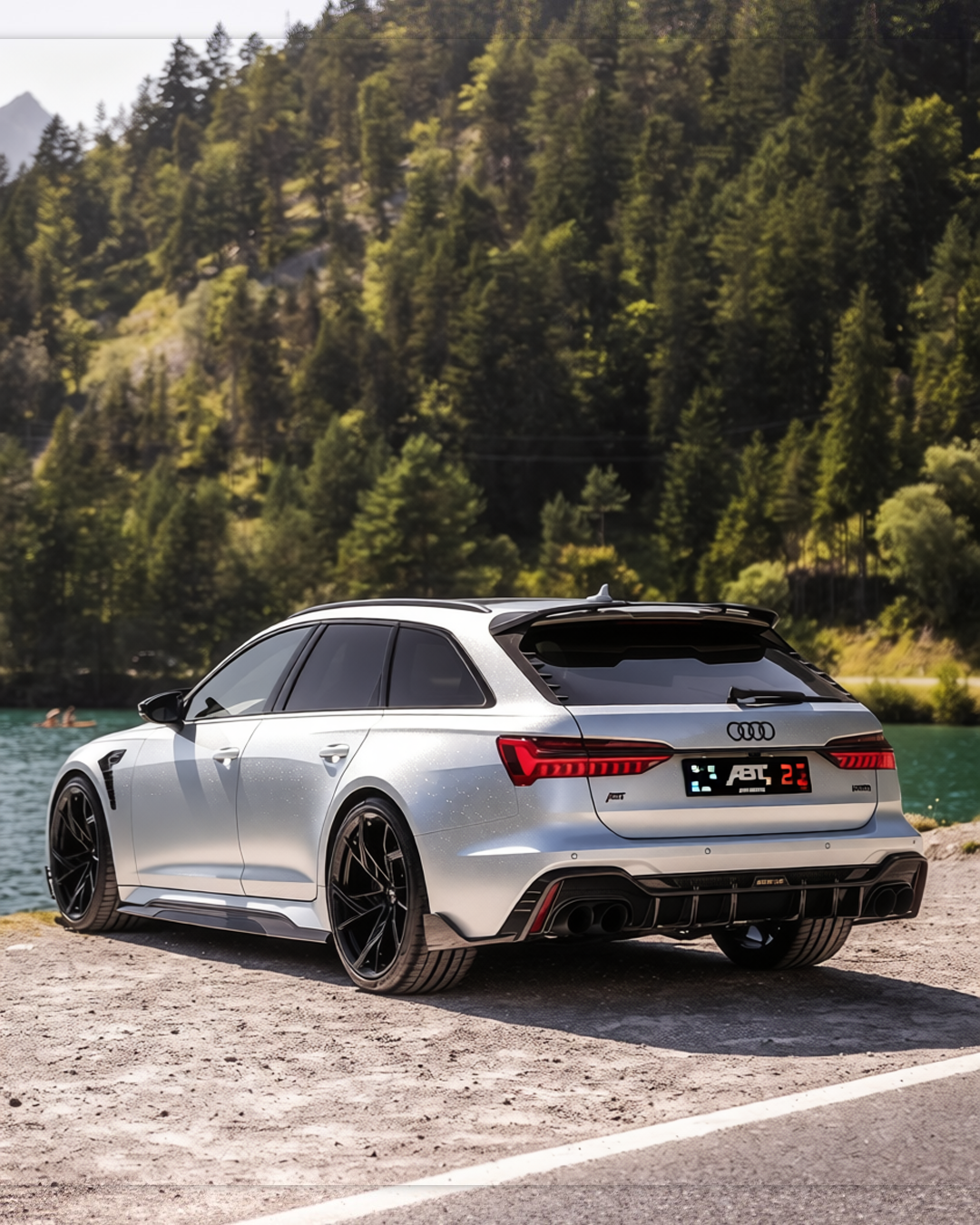 Audi RS6 rendered in Crystal Metallic Silver gloss wrap