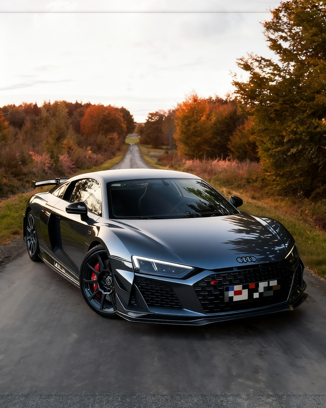 Audi R8 V10 GT rendered in Mercedes Benz Gloss Selenite Grey gloss wrap